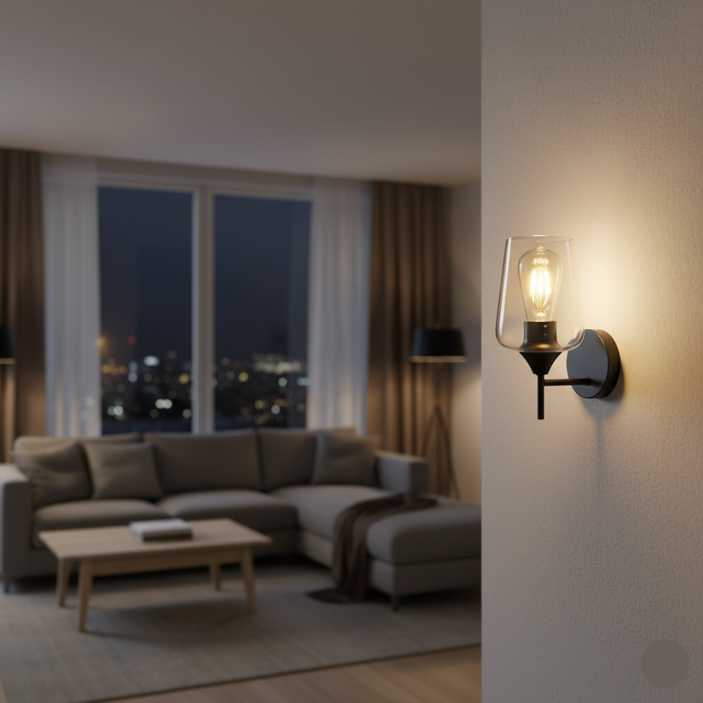 Straight Arm Black/Gold Wall Light (PL 1125-RD-01-)