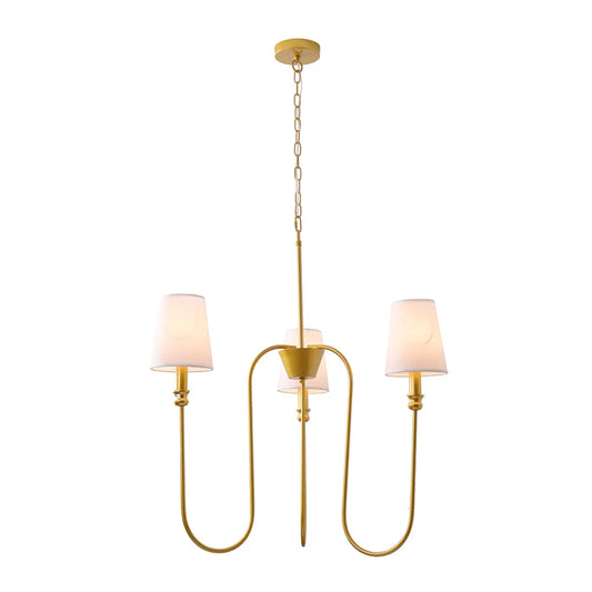 Golden chandelier Lamp with Curved Arms – 3XE14 (PL 1143-03-GO)