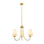 Golden Chandelier Lamp with Fabric Shades – 3XE14 (PL 1144-03-GO)