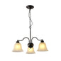 Black Chandelier – 3XE27 with Frosted Glass Shades (PL 1145-03-BK)