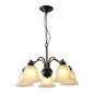 Black Chandelier – 5XE27 with Frosted Glass Shades (PL 1145-05-BK)