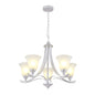Silver 5-Arm Chandelier with Frosted Glass Shades (E27) (PL 1146-05-SI)