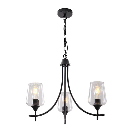 Black Chandelier Lamp – 3XE27 (PL 1147-03-BK)