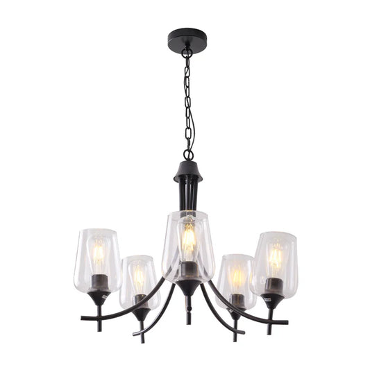 Black chandelier Lamp – 5XE27 (PL 1147-05-BK)