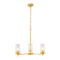 Golden 3-Light Pendant Lamp with Clear Glass Shades (E14) (PL 1148-03-GO)