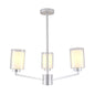Silver 3-Light Pendant Lamp with Frosted Cylindrical Shades (E27) (PL 1149-03-SI)