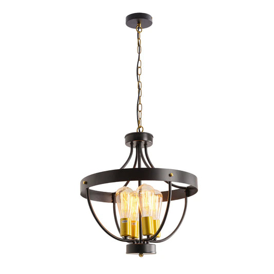 Black & Gold Chandelier – 4XE27 (PL 1150-04-BK)