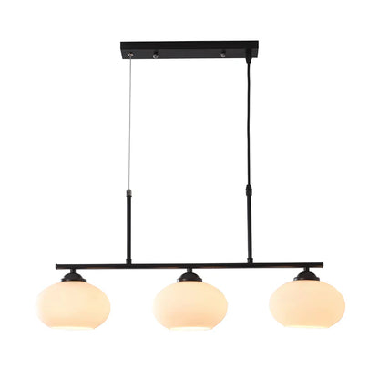 Black & White 3-Light Glass Pendant (PL 1151-03-BK)