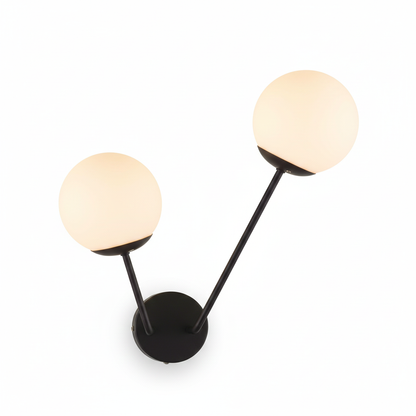 Tronic Black & White Iron Glass Fixture (PL 1155-02-RT-BK)