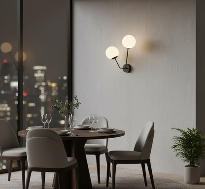 Tronic Black & White Iron Glass Fixture (PL 1155-02-RT-BK)