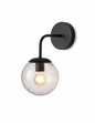 Wall Lamp - Black Iron & Clear Glass E27, 40W (PL 1161-01-BK)