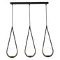 Black 3-Light Pendant Lamp with Teardrop Glass Shades (E27) (PL 1165-03-BK)