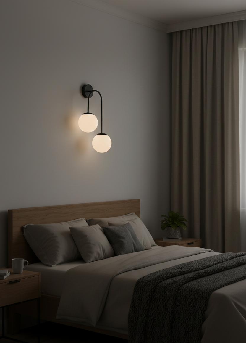 Tronic Modern Wall Lamp - Black & White (PL 1165-W1-BK)