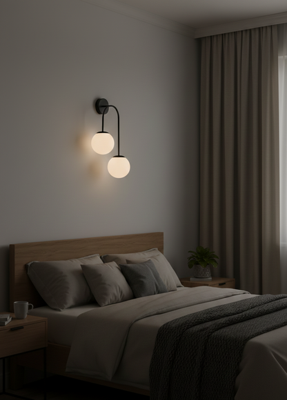 Tronic Modern Wall Lamp - Black & White (PL 1165-W1-BK)