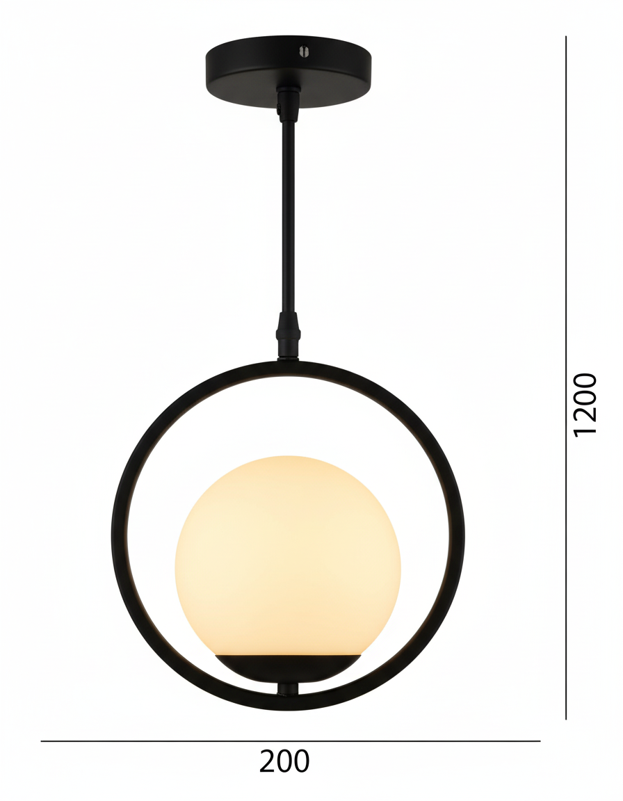 Tronic Pendant Lamp - Black & White (PL 1167-01-BK)