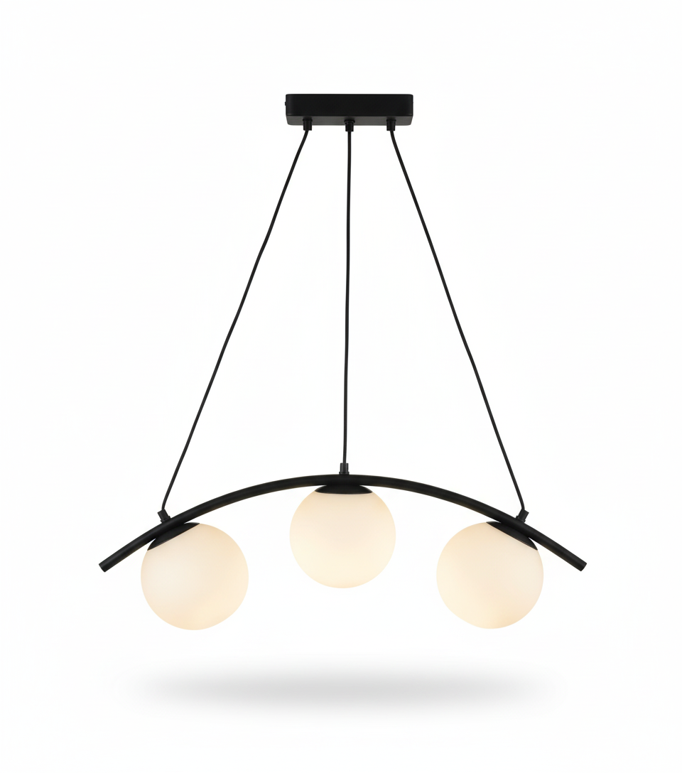 Tronic Pendant Lamp - 3 Light Black & White (PL 1172-03-BK)