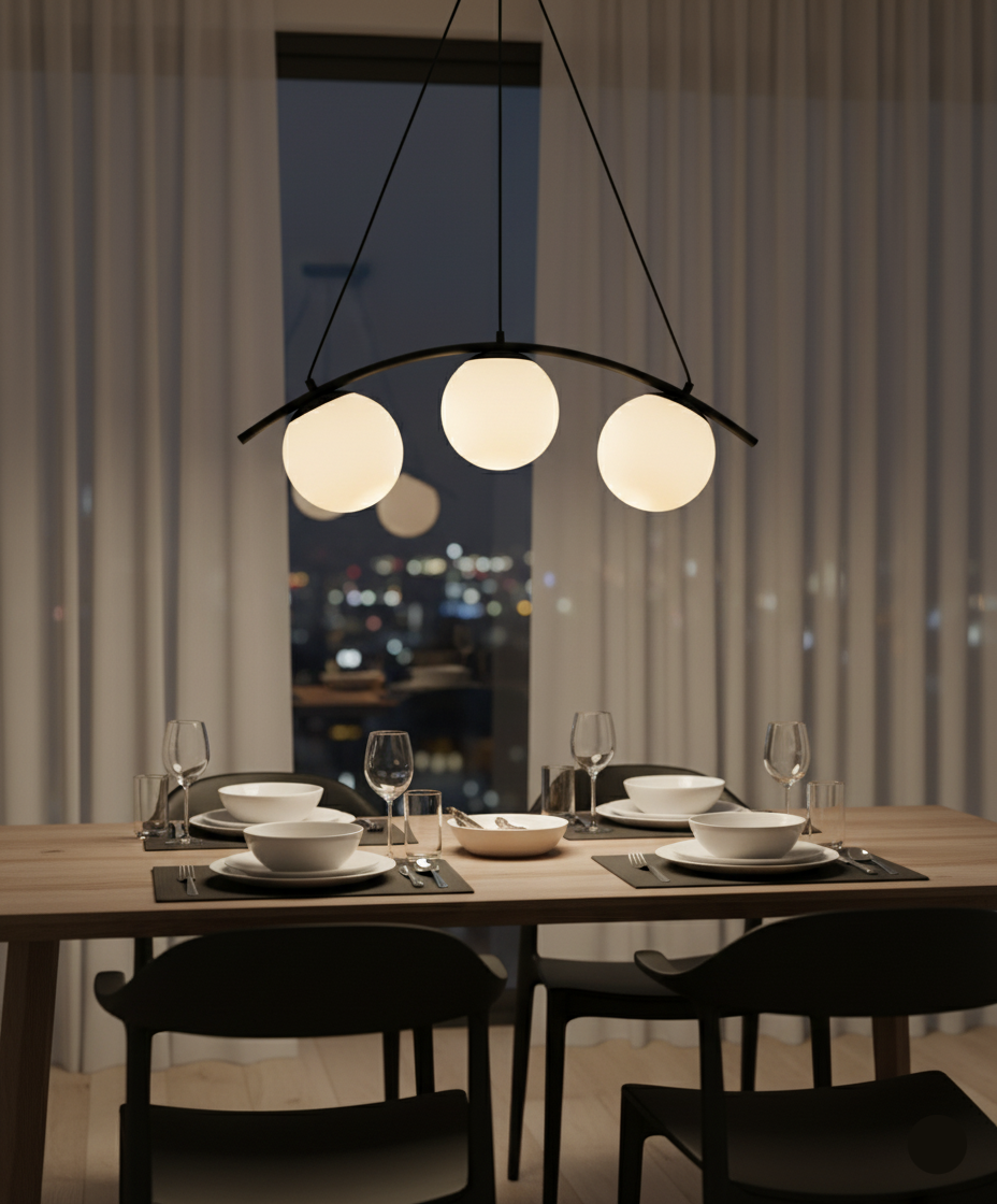 Tronic Pendant Lamp - 3 Light Black & White (PL 1172-03-BK)