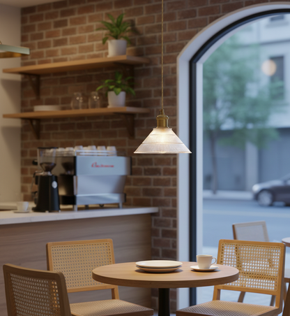 Vintage Brass Pendant Light 1*E27 (PL 2024-08-GL-CL)