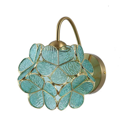Blossom Luxe Gold & Aqua Wall Light (PL 2501-GL-BL)