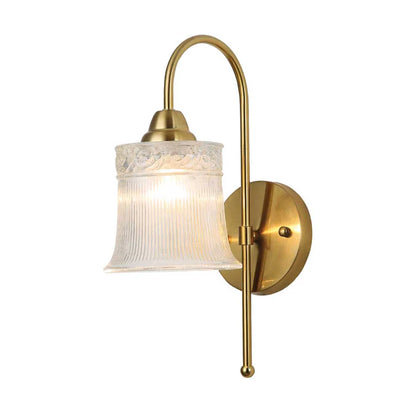 Vintage Embossed Glass Wall Light (PL 2504-GL-CL)