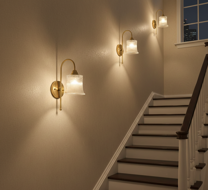 Vintage Embossed Glass Wall Light (PL 2504-GL-CL)