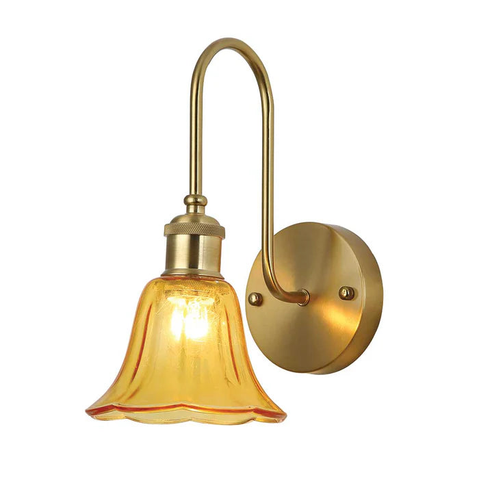 Vintage Amber Glass Wall Light