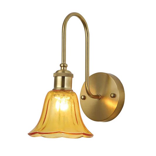Vintage Amber Glass Wall Light