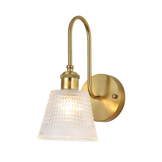 Textured Crystal-Cut Glass Wall Light PL 2509-GL-CL