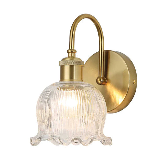 Classic Rippled Clear Glass Wall Light PL 2511-GL-CL