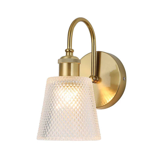 Diamond-Textured Clear Glass Wall Light PL 2514-GL-CL