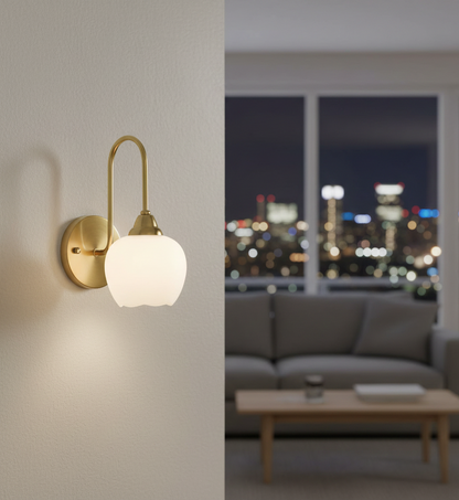 Vintage Tulip Wall Lamp (PL 2523-GL-WH)