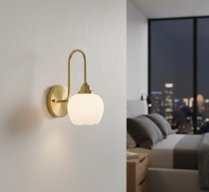 Vintage Tulip Wall Lamp (PL 2523-GL-WH)