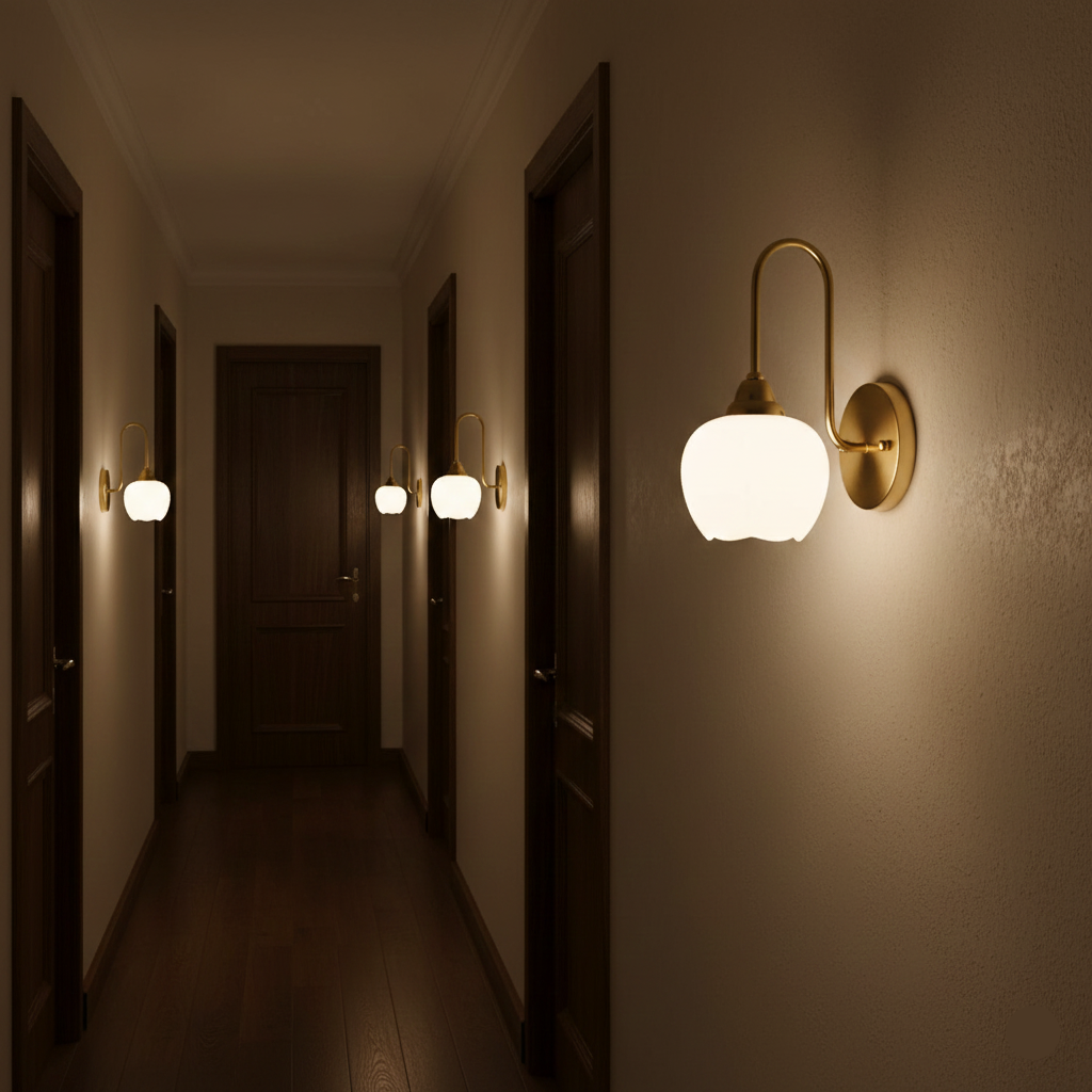 Vintage Tulip Wall Lamp (PL 2523-GL-WH)