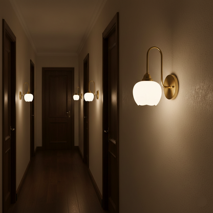 Vintage Tulip Wall Lamp (PL 2523-GL-WH)