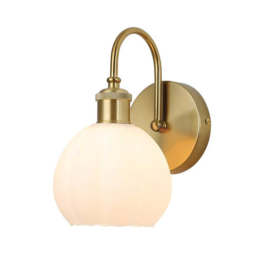 Vintage Tulip Frosted Globe Wall Light PL 2524-GL-WH