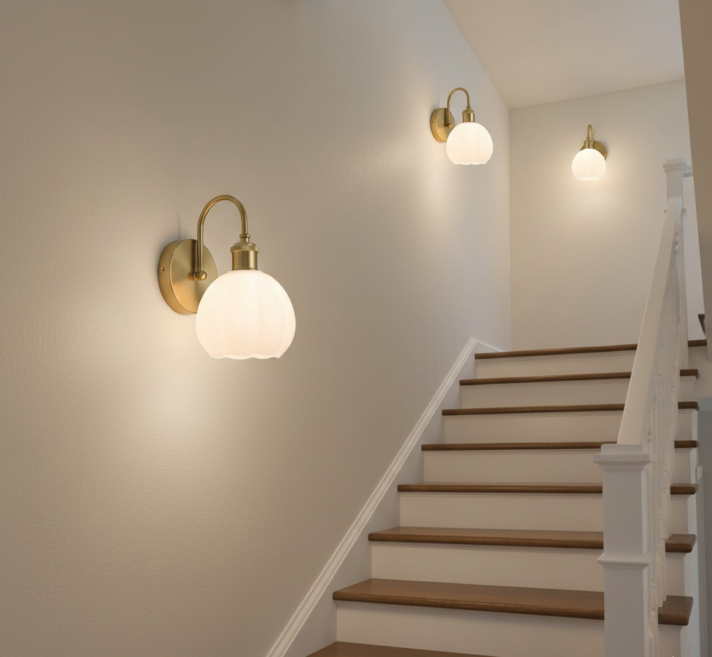 Vintage Tulip Frosted Globe Wall Light (PL 2524-GL-WH)