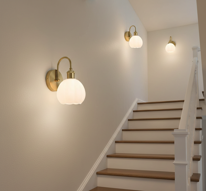 Vintage Tulip Frosted Globe Wall Light (PL 2524-GL-WH)