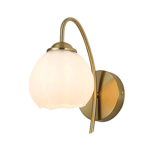 Graceful Swan-Neck Tulip Wall Light PL 2525-GL-WH