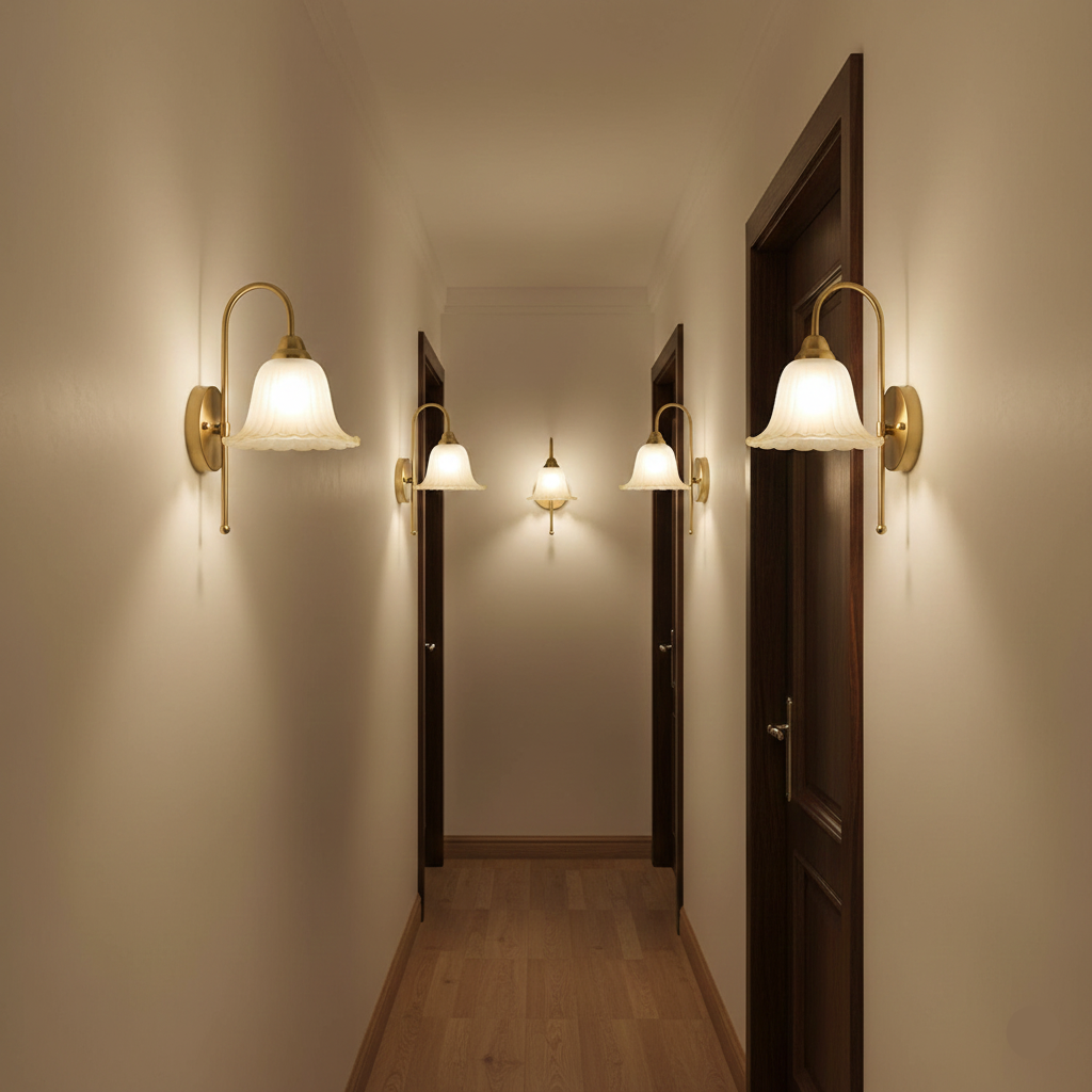 Vintage Flared Skirt Glass Wall Light (PL 2527-GL-WH)