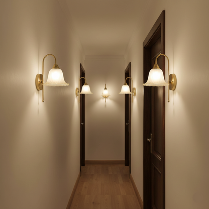 Vintage Flared Skirt Glass Wall Light (PL 2527-GL-WH)