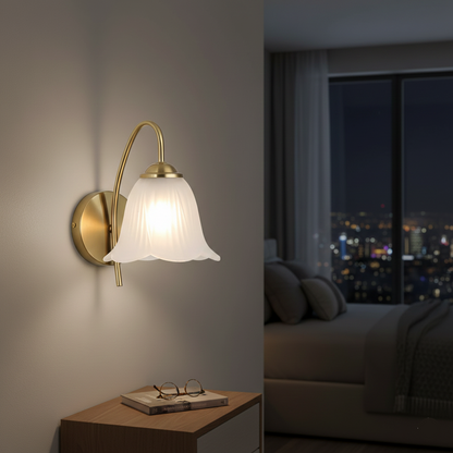 Classic Curved Bell Wall Light (PL 2528-GL-WH)