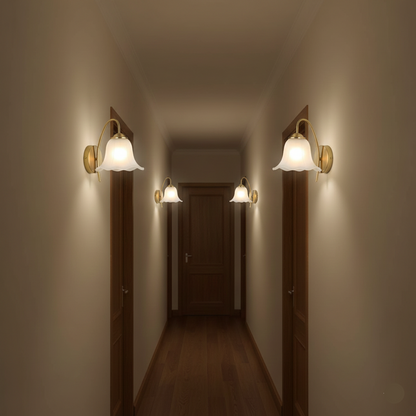 Classic Curved Bell Wall Light (PL 2528-GL-WH)