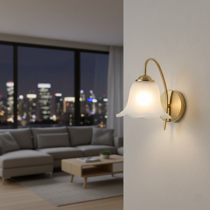 Classic Curved Bell Wall Light (PL 2528-GL-WH)