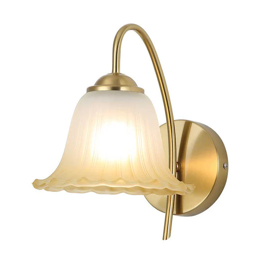 Decorative Frosted Bell Wall Light with Gold Arm PL 2531-GL-WH