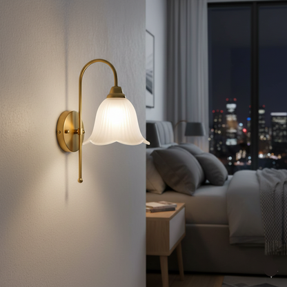 Crystal Petal Glass Wall Light (PL 2534-GL-CL)