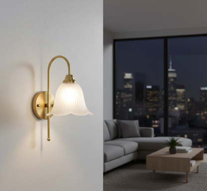 Crystal Petal Glass Wall Light (PL 2534-GL-CL)