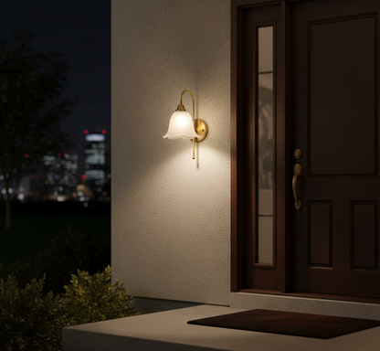 Crystal Petal Glass Wall Light (PL 2534-GL-CL)