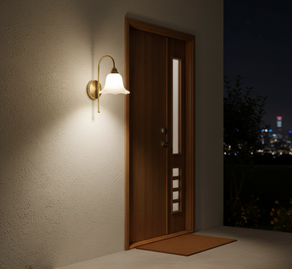 Classic Cone Frosted Glass Wall Light (PL 2535-GL-CL)