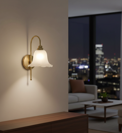 Classic Cone Frosted Glass Wall Light (PL 2535-GL-CL)