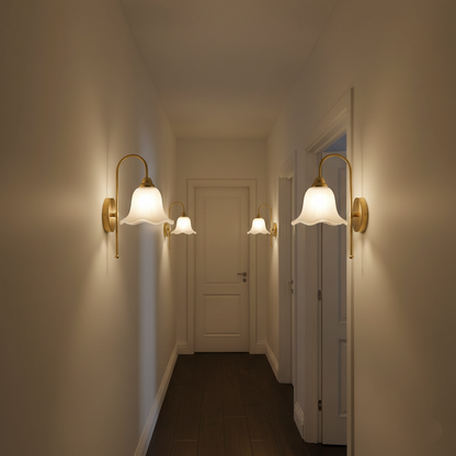 Classic Cone Frosted Glass Wall Light (PL 2535-GL-CL)